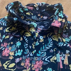 Vintage polyester button down hawaiian shirt XS